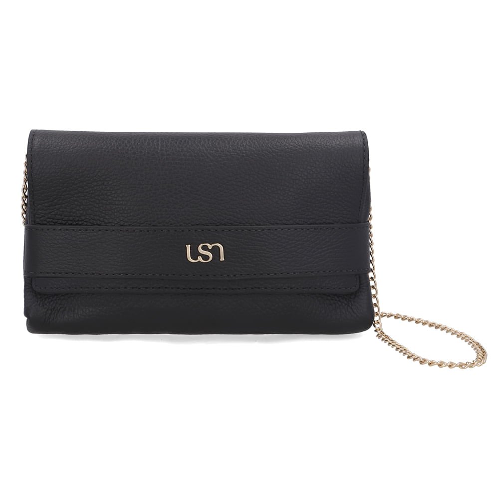 Bolsa Clutch Couro Preta
