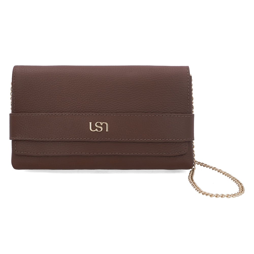 Bolsa Clutch Couro Marrom