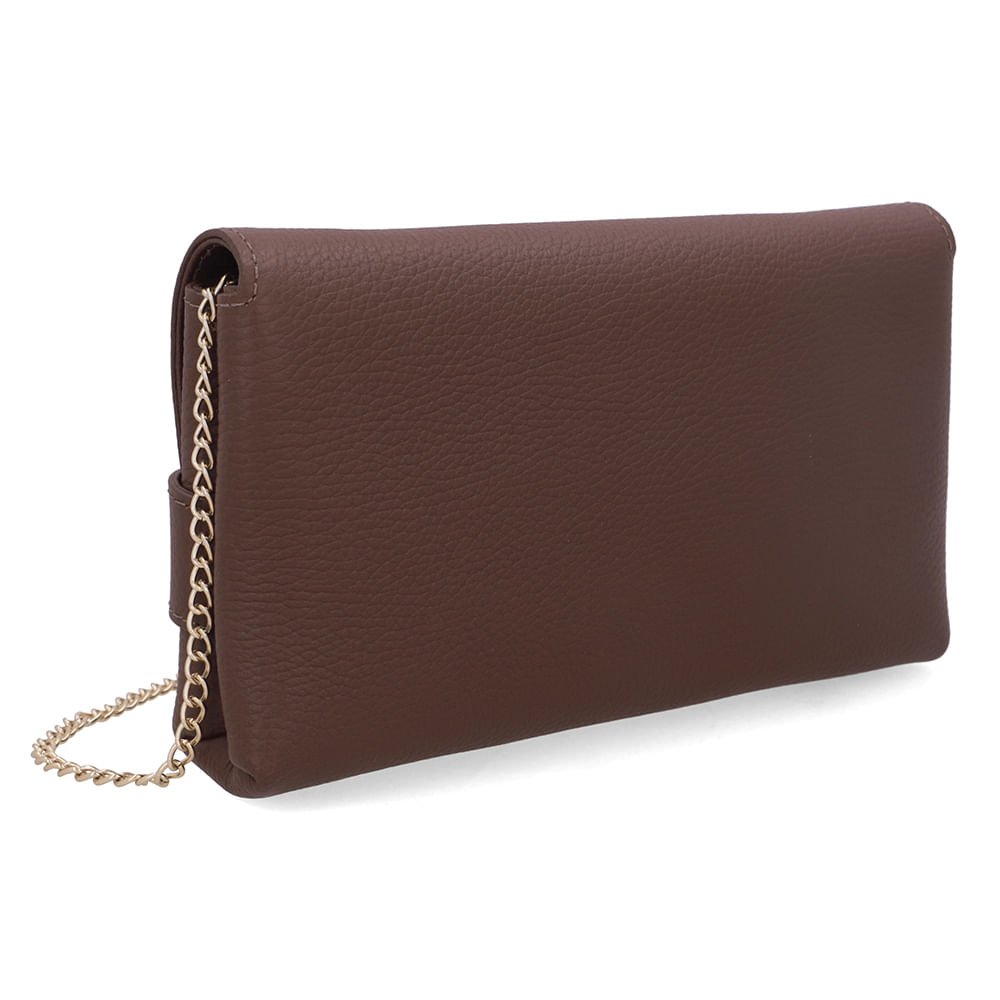Bolsa Clutch Couro Marrom Marrom 2