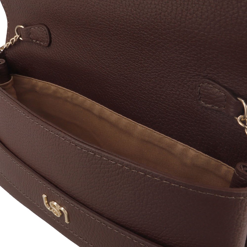 Bolsa Clutch Couro Marrom Marrom 3