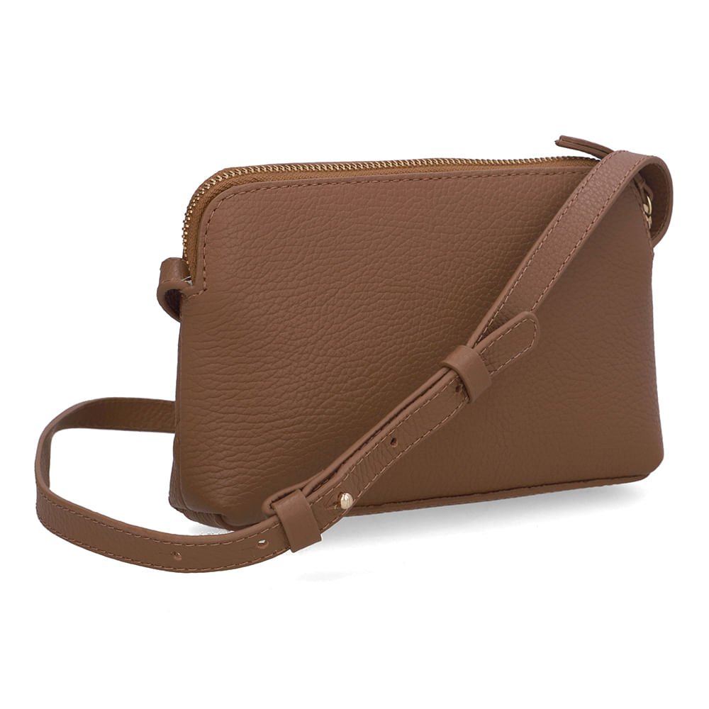 Bolsa Tiracolo Couro Marrom Alça Longa Marrom 2