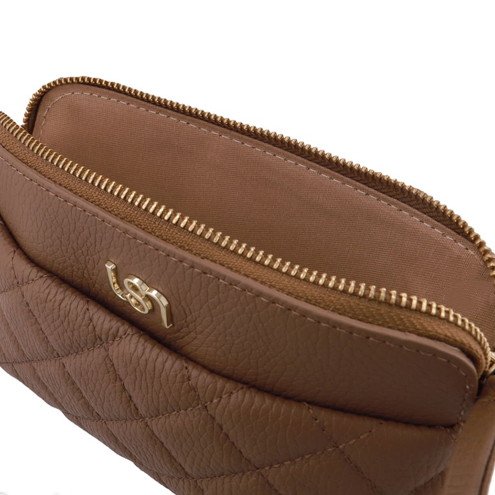 Bolsa Tiracolo Couro Marrom Alça Longa Marrom 3