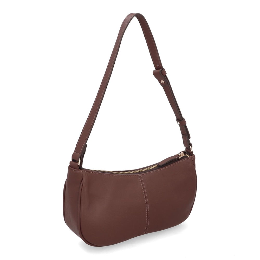 Bolsa Baguete Couro Marrom Recortes Marrom 2