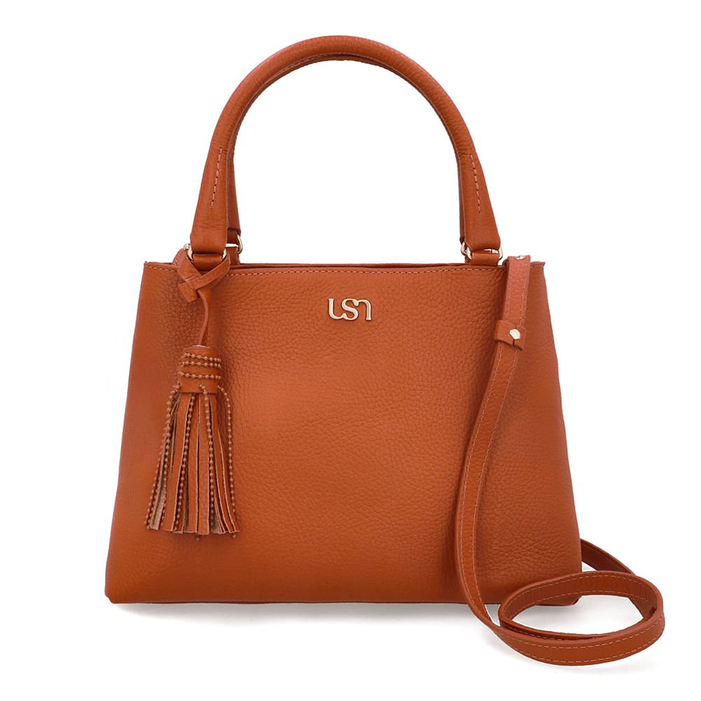 Bolsa Tote Couro Marrom Barbicacho