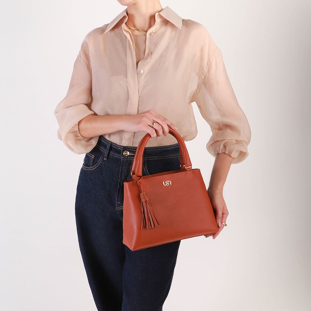 Bolsa Tote Couro Marrom Barbicacho Marrom 4