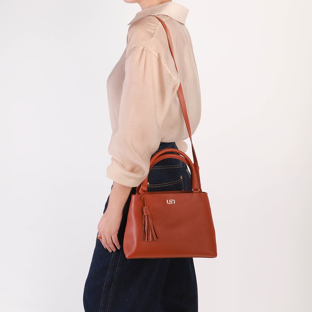Bolsa Tote Couro Marrom Barbicacho Marrom 5