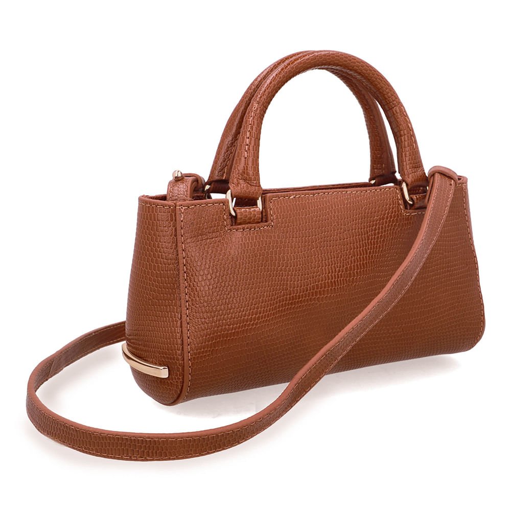 Bolsa Tote Couro Marrom Alça Removível Marrom 2