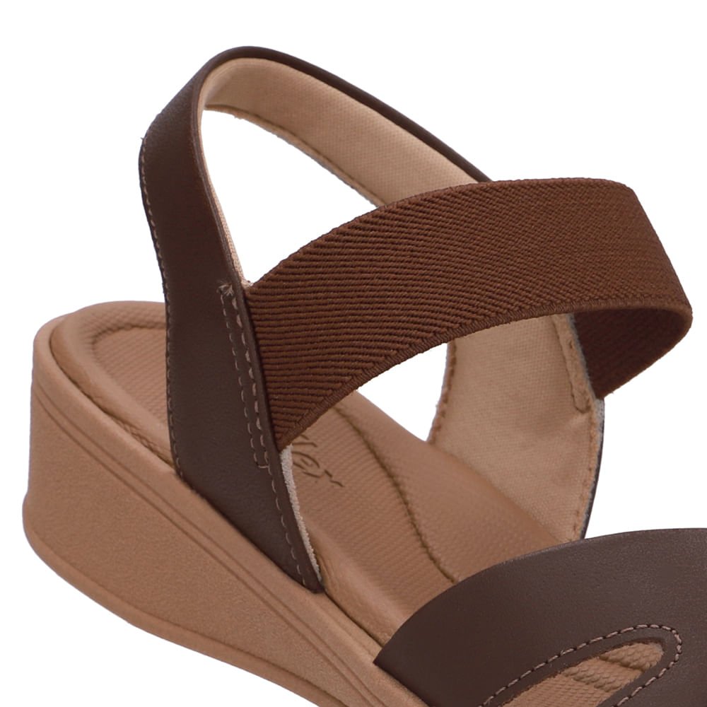 Sandália Baixa Couro Marrom Monograma Marrom 4