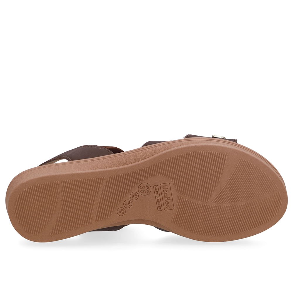 Sandália Baixa Couro Marrom Monograma Marrom 5