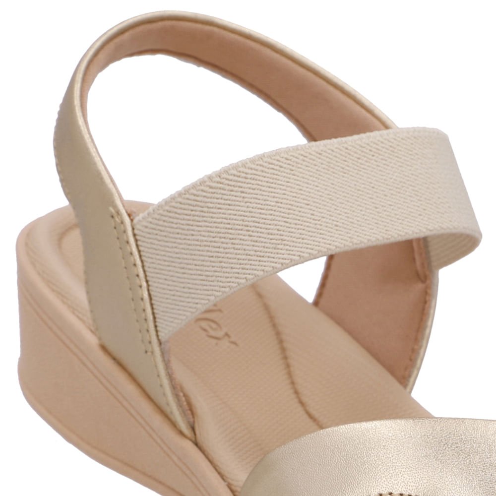 Sandália Baixa Couro Dourada Monograma Dourado 4