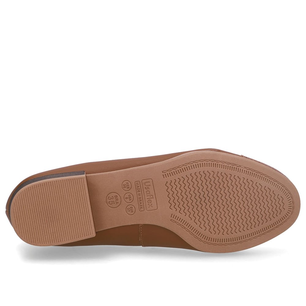 Scarpin Marrom Salto Bloco Couro Marrom 5