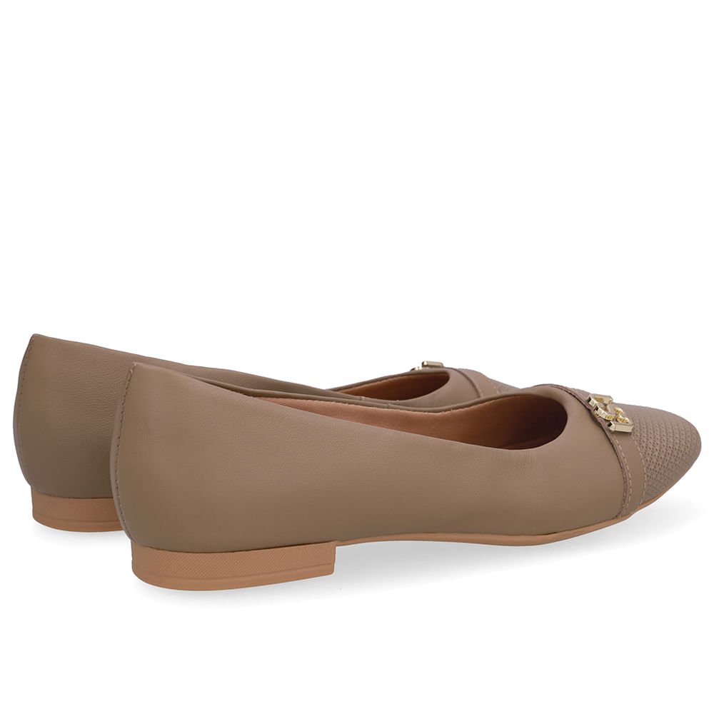 Sapatilha Marrom Couro Bico Quadrado Marrom 3