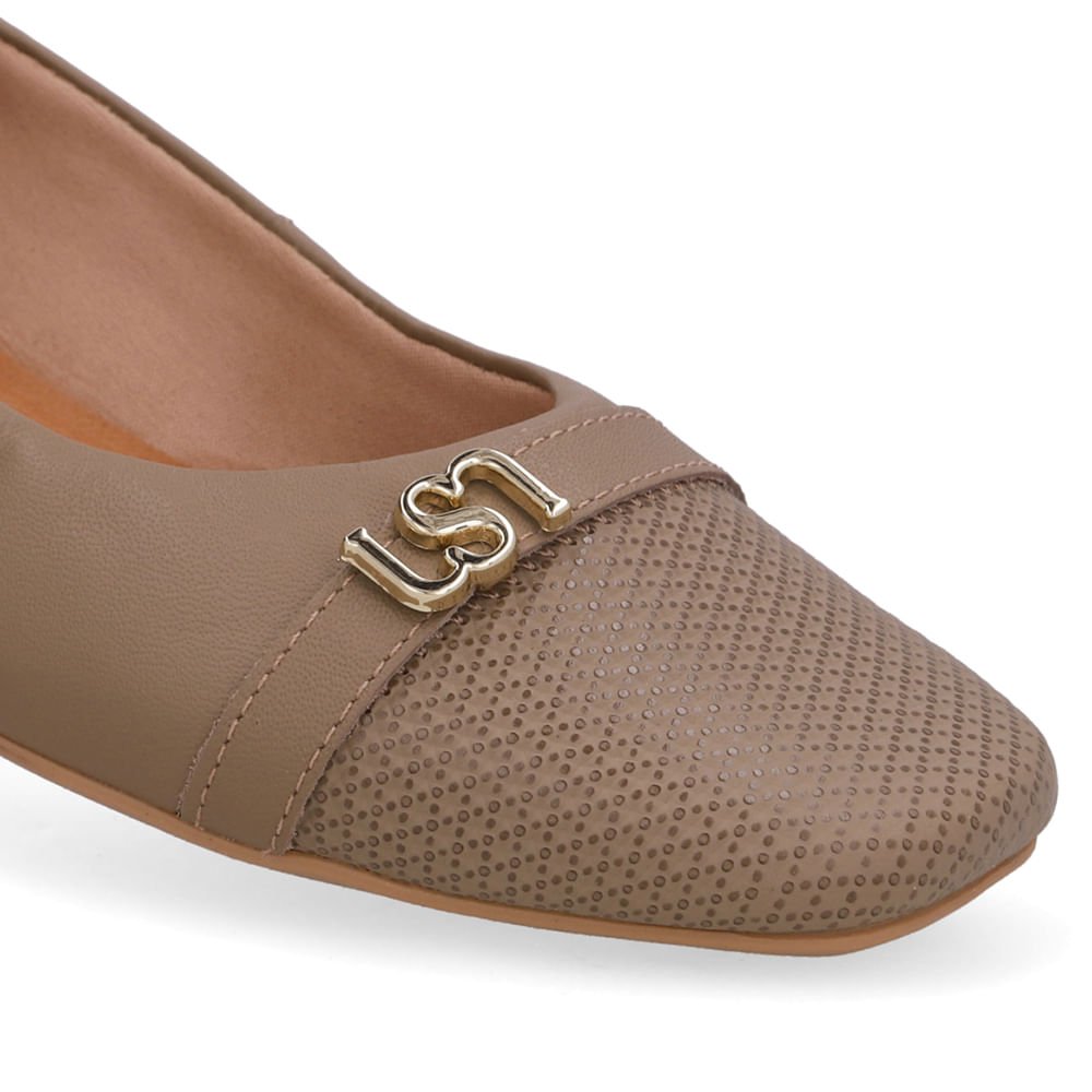 Sapatilha Marrom Couro Bico Quadrado Marrom 4