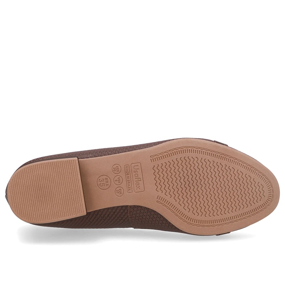 Scarpin Marrom Salto Bloco Couro Monograma Marrom 5