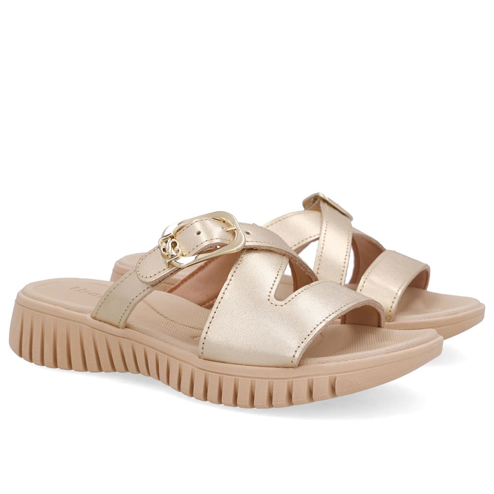 Tamanco Baixo Dourado Couro Dourado 2