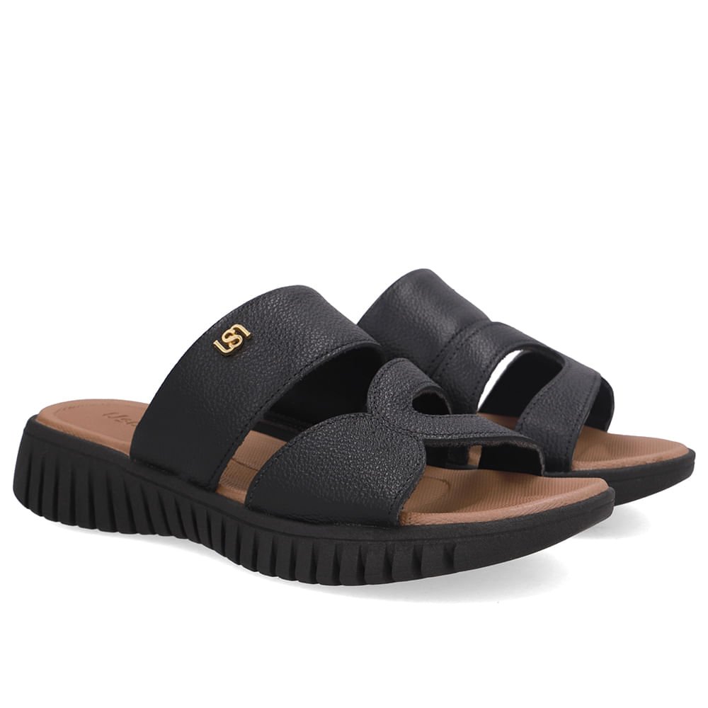 Tamanco Baixo Preto Couro Preto 2