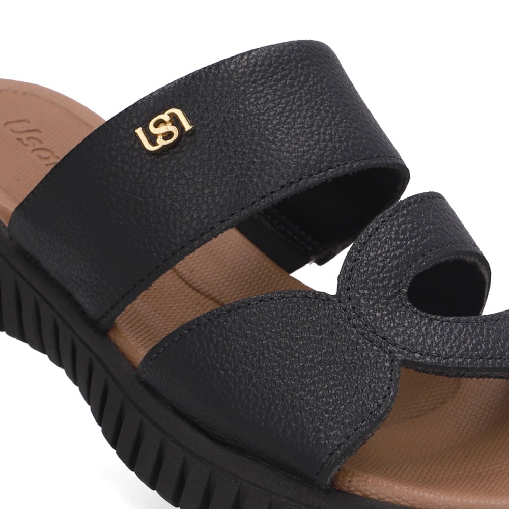 Tamanco Baixo Preto Couro Preto 4