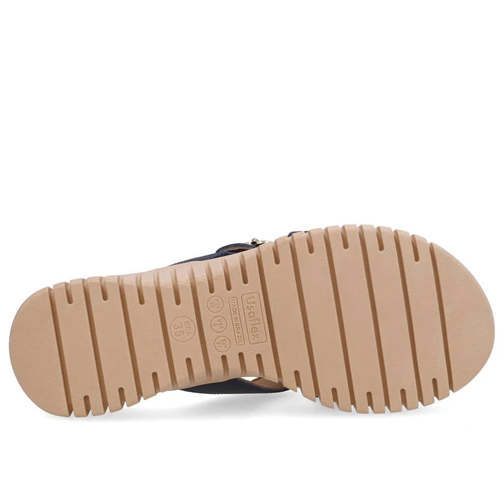 Tamanco Baixo Azul Couro Azul Marinho 5