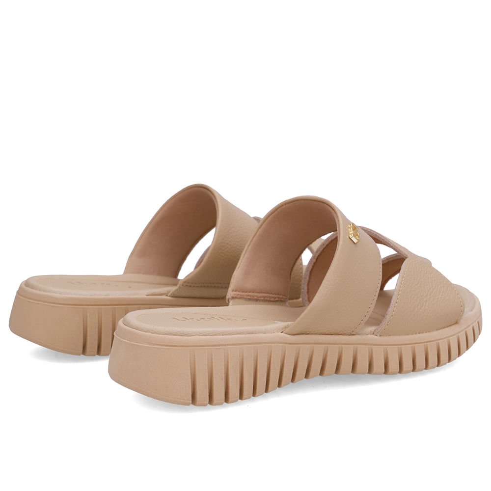 Tamanco Baixo Bege Couro Bege 3