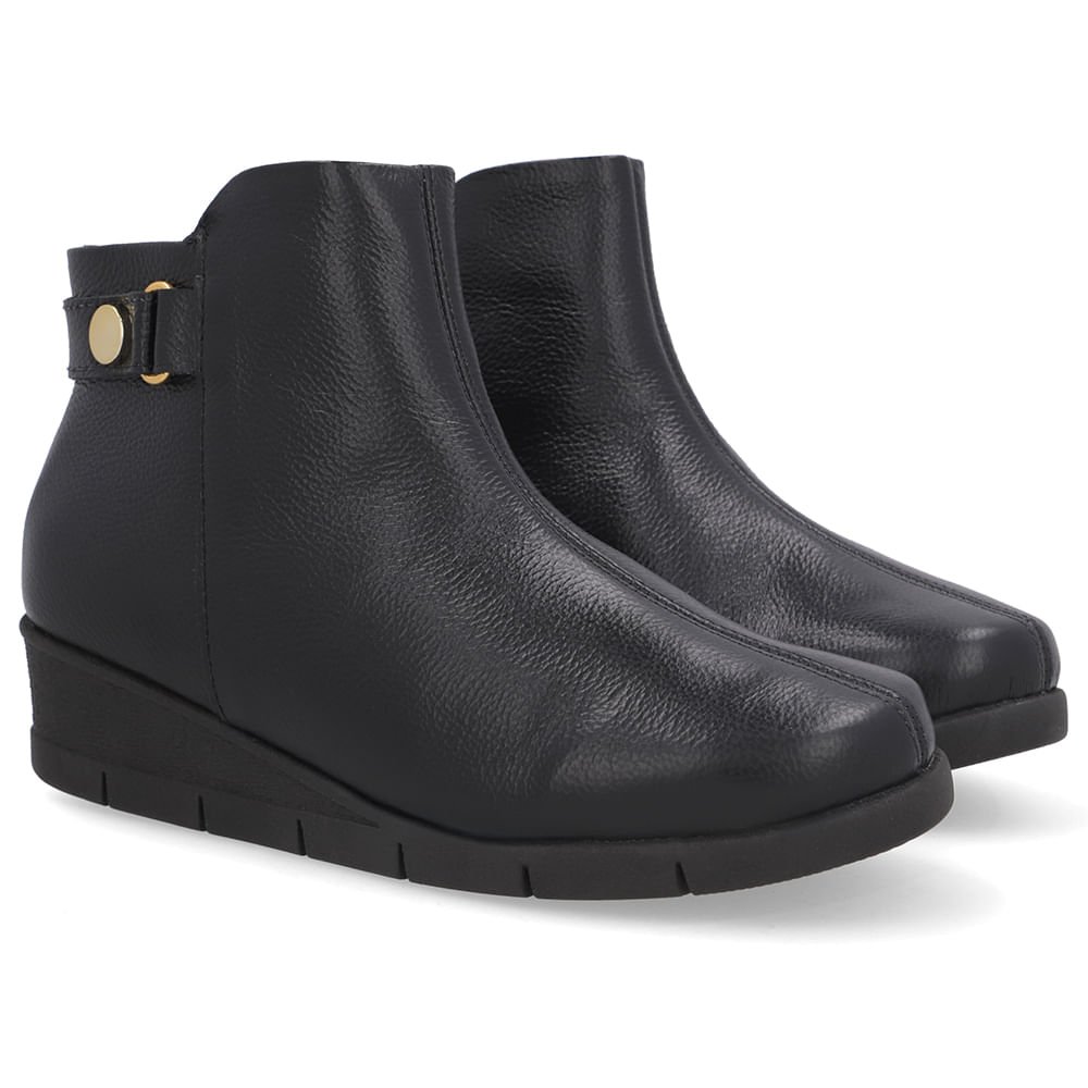 Bota Couro Preta Preto 2