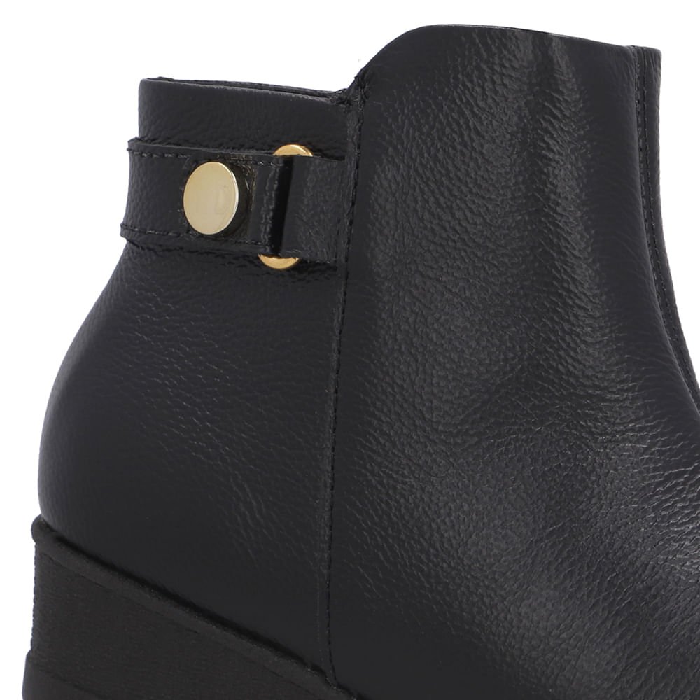 Bota Couro Preta Preto 4