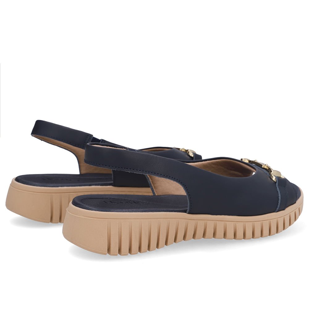 Sandália Plataforma Couro Azul Azul 3