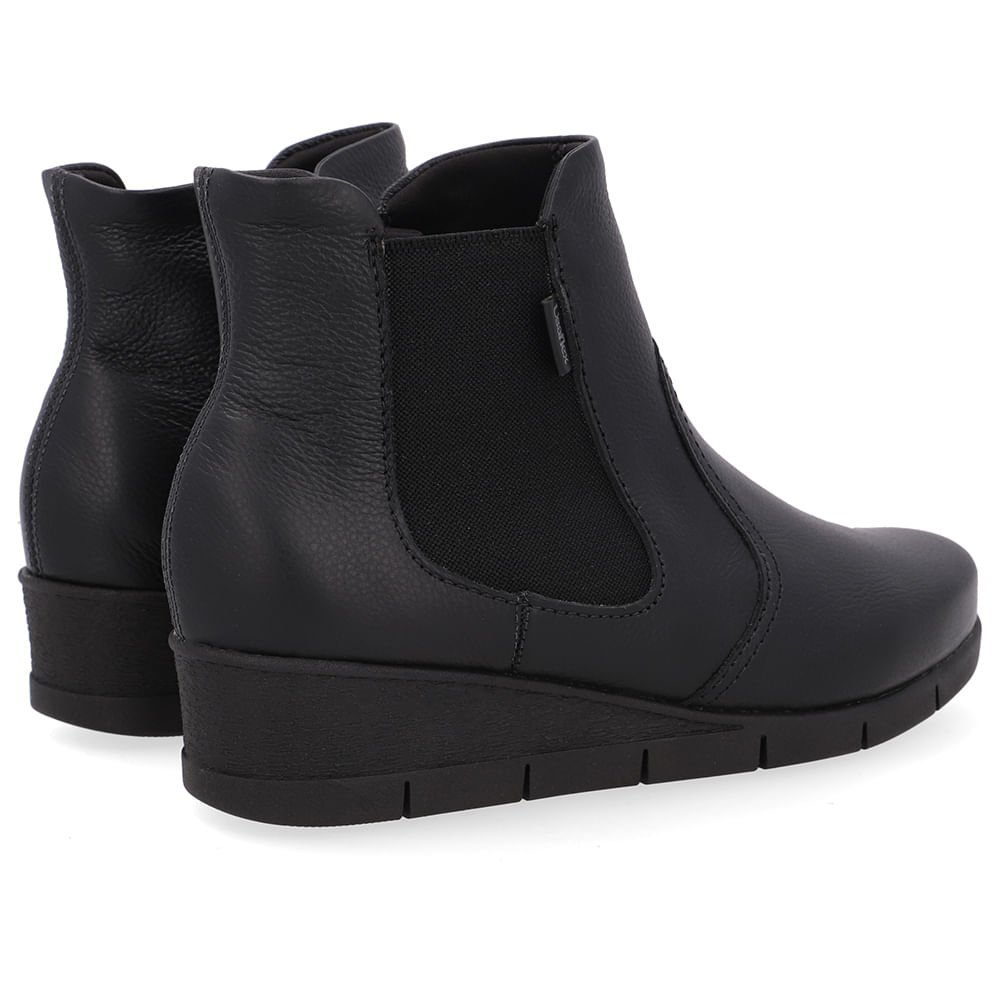 Bota Couro Preta Elástico Preto 3
