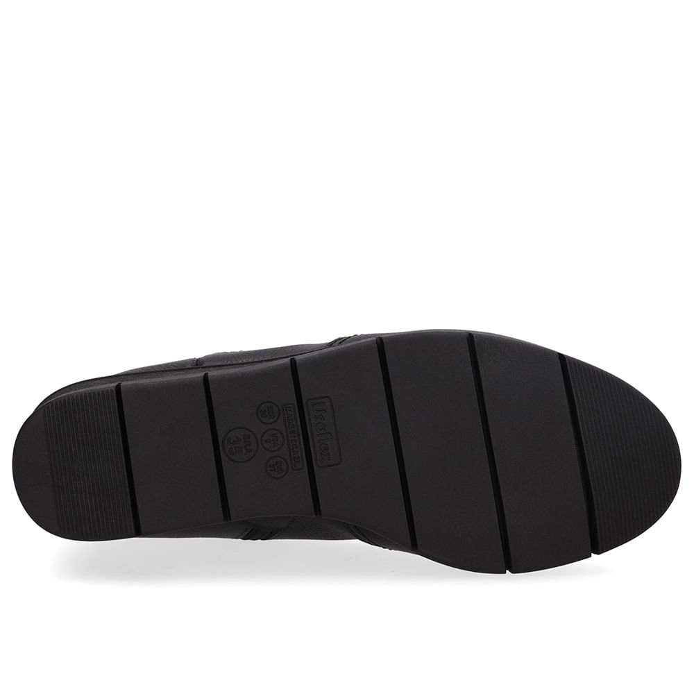 Bota Couro Preta Elástico Preto 5