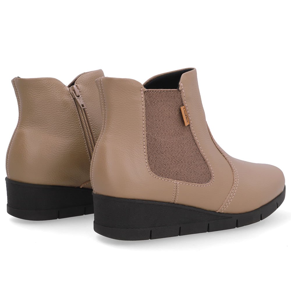 Bota Couro Marrom Elástico Marrom 3