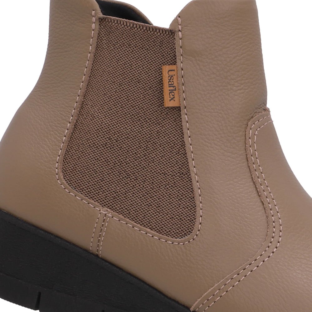 Bota Couro Marrom Elástico Marrom 4