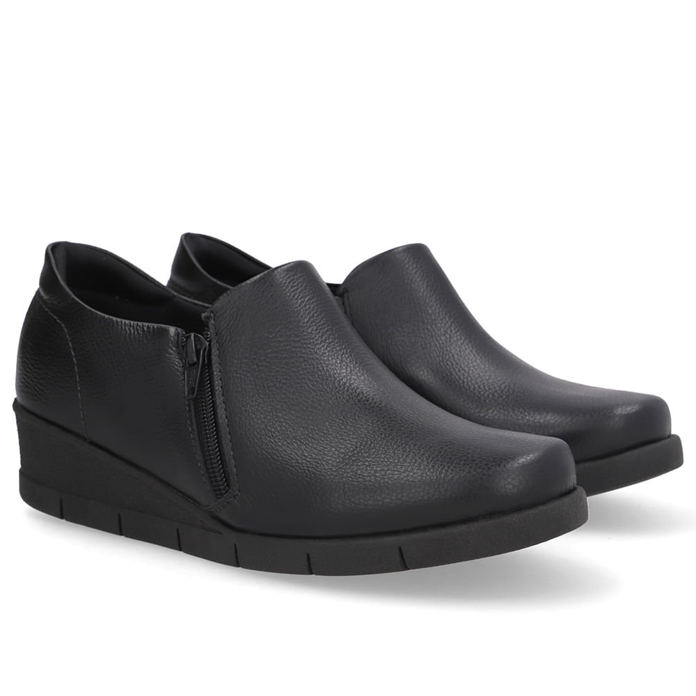 Abotinado Couro Preto Zíper Lateral Preto 2