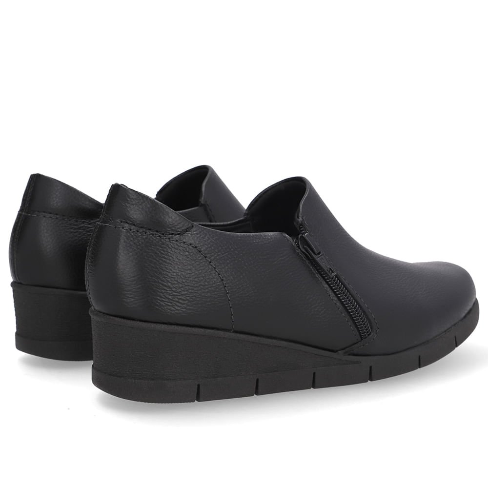 Abotinado Couro Preto Zíper Lateral Preto 3