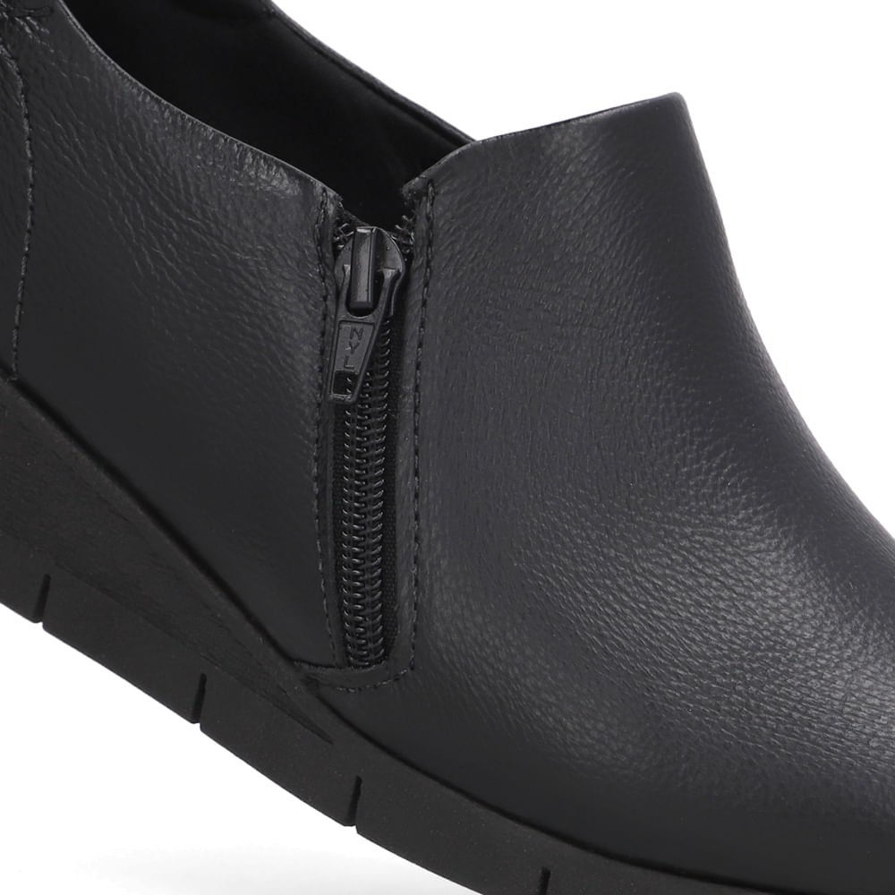 Abotinado Couro Preto Zíper Lateral Preto 4