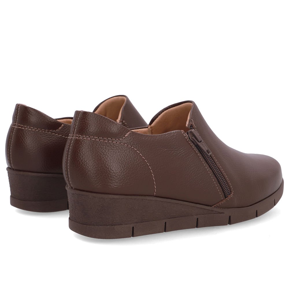 Abotinado Couro Marrom Zíper Lateral Marrom 3