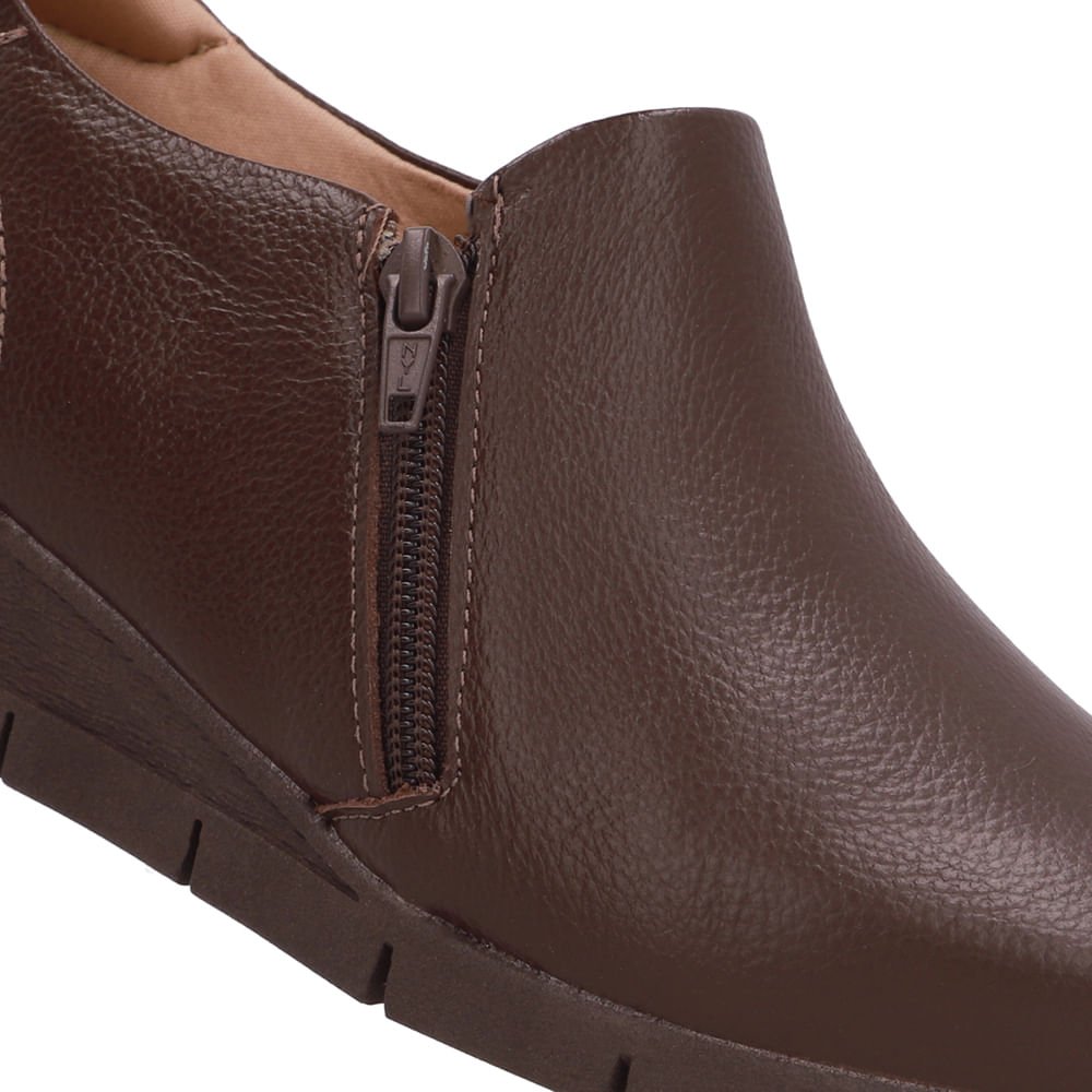 Abotinado Couro Marrom Zíper Lateral Marrom 4
