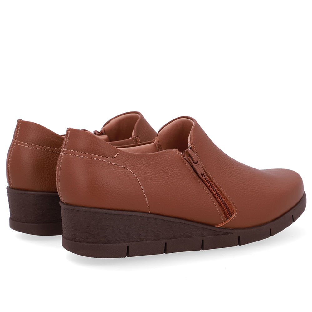 Abotinado Couro Marrom Zíper Lateral Marrom 3