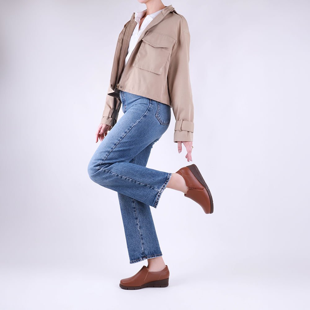 Abotinado Couro Marrom Zíper Lateral Marrom 4