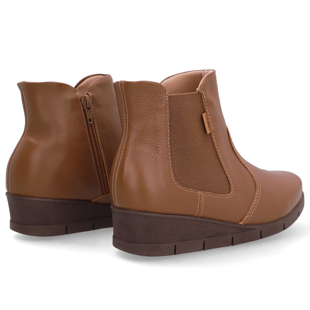 Bota Couro Marrom Elástico Marrom 3