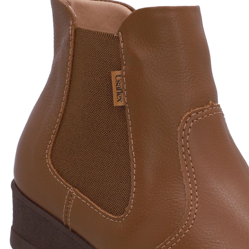 Bota Couro Marrom Elástico Marrom 4