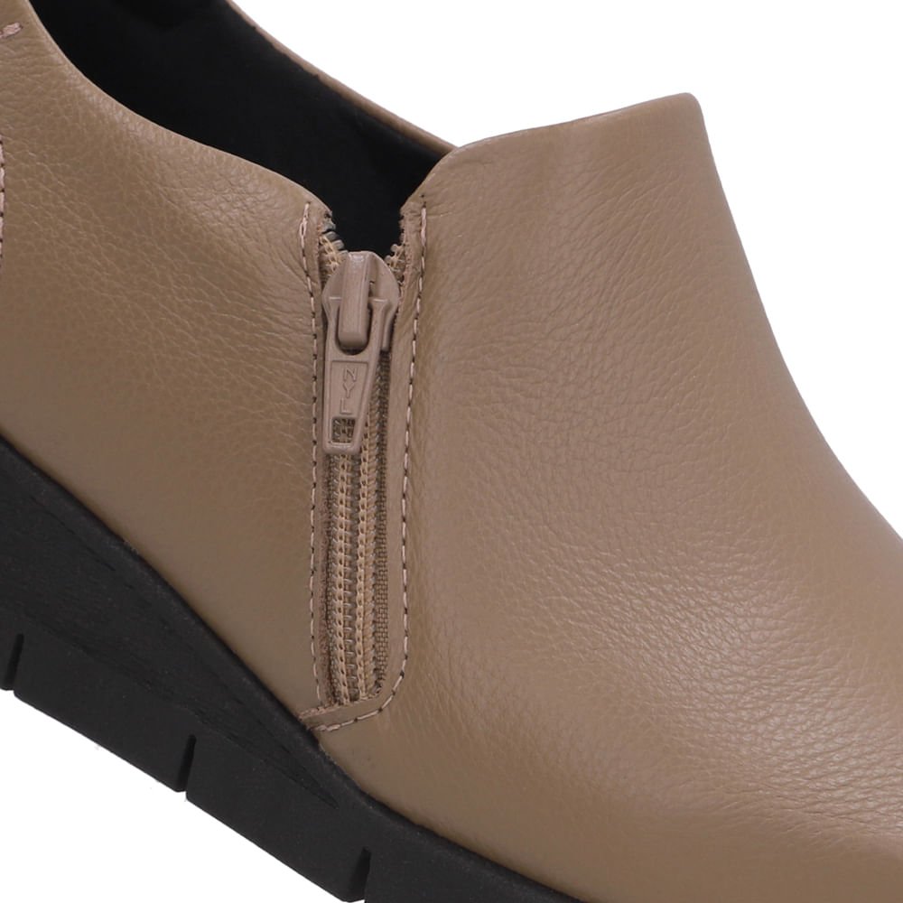 Abotinado Couro Marrom Zíper Lateral Marrom 4