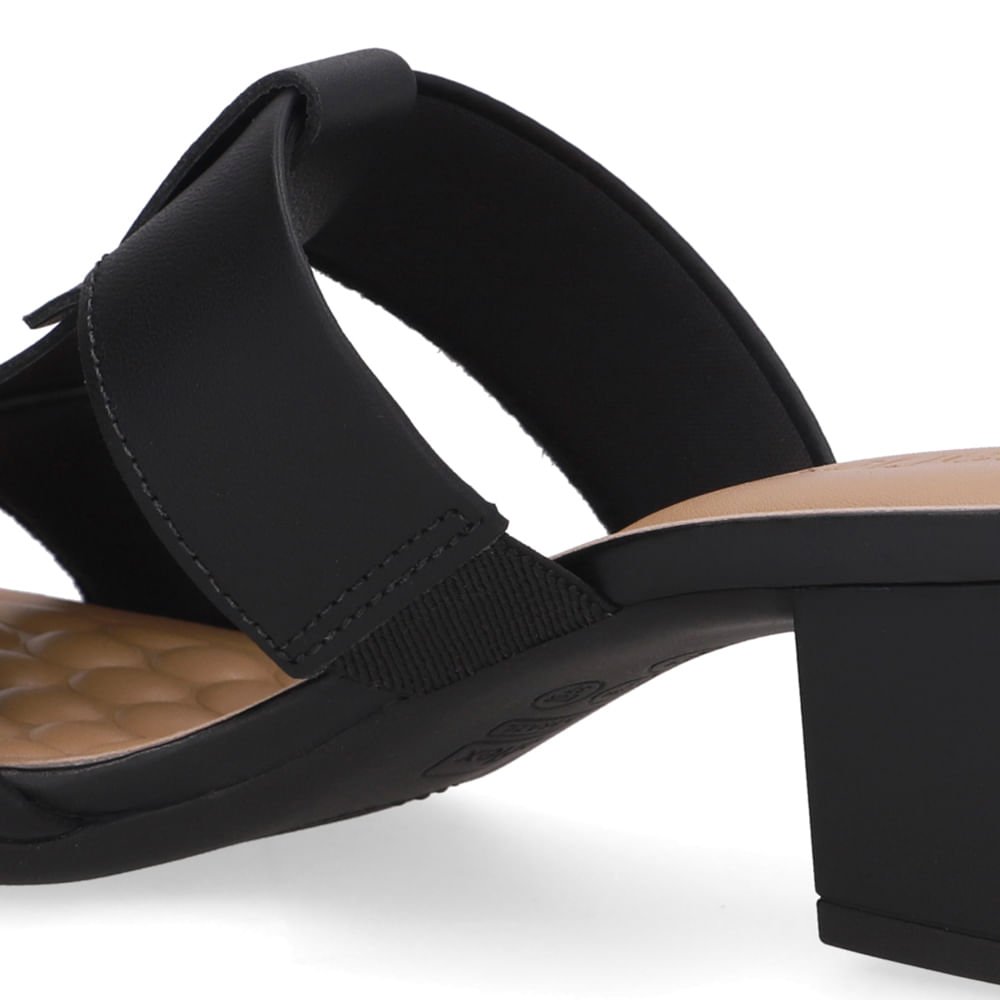 Tamanco Salto Bloco Couro Preto Preto 4