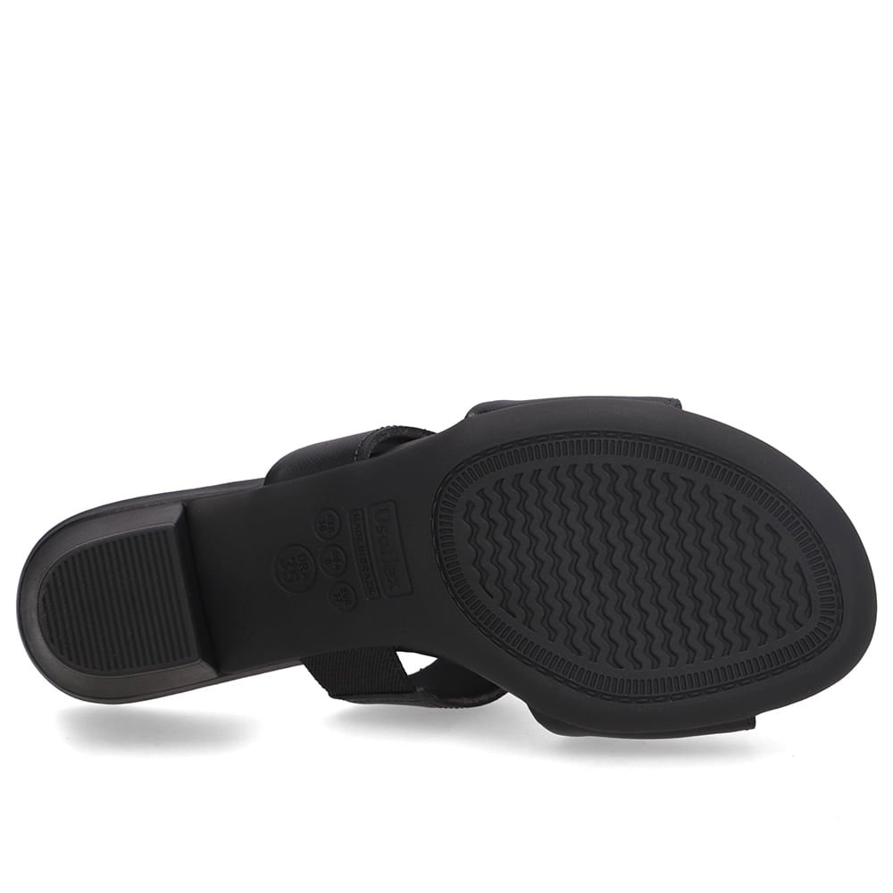 Tamanco Salto Bloco Couro Preto Preto 5