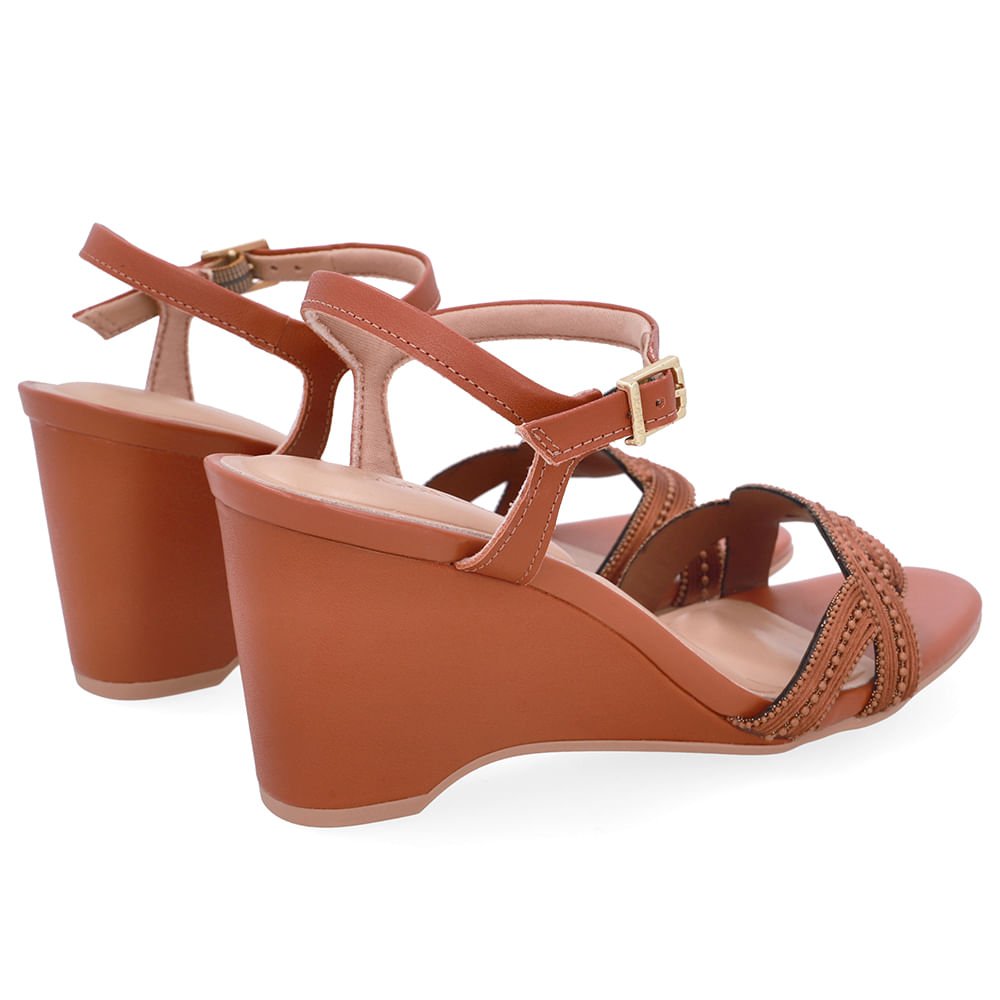 Sandália Couro Marrom Miçanga Marrom 3