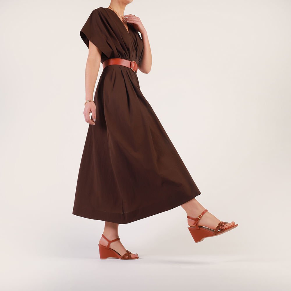 Sandália Couro Marrom Miçanga Marrom 4