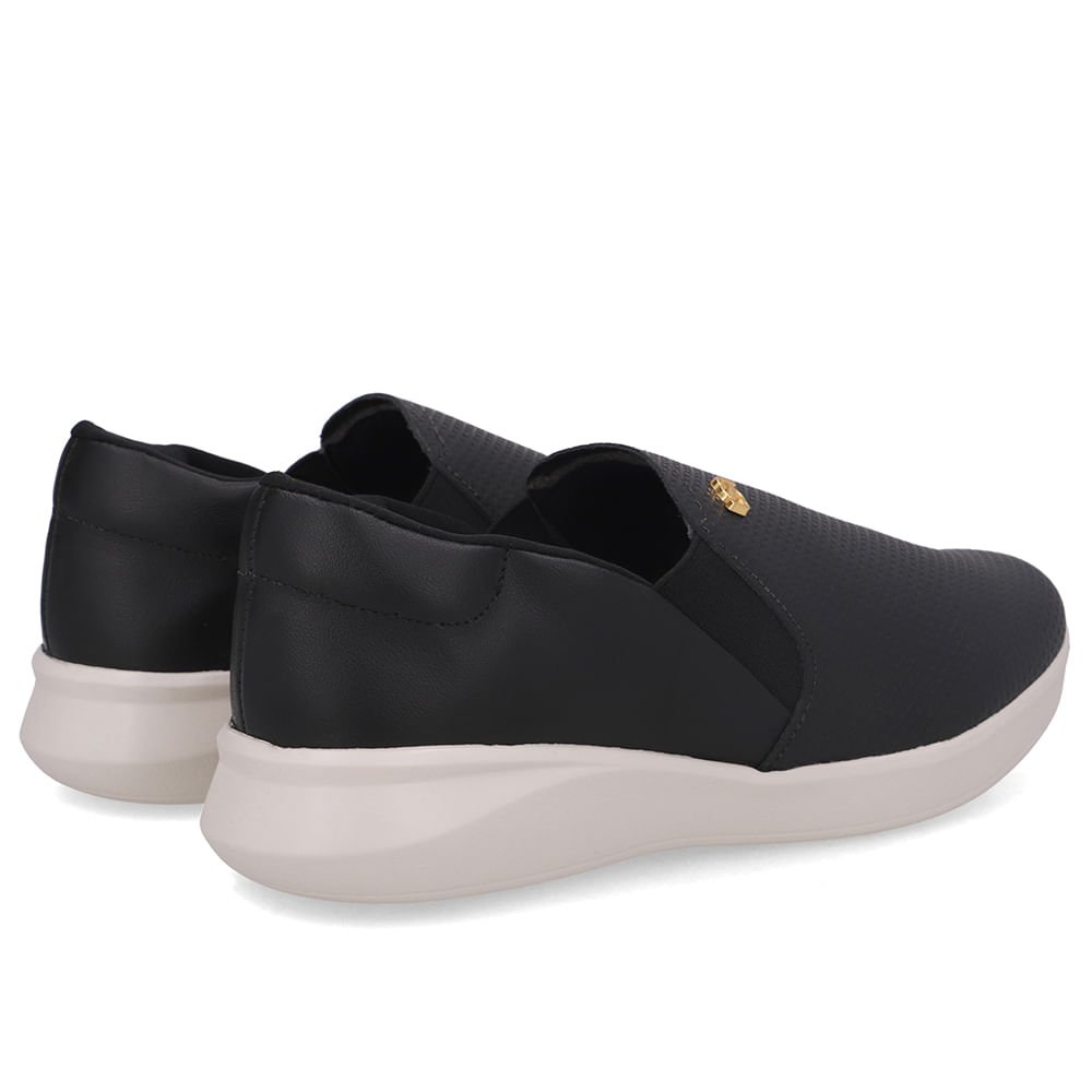 Tênis Slip On Preto Couro Preto 3