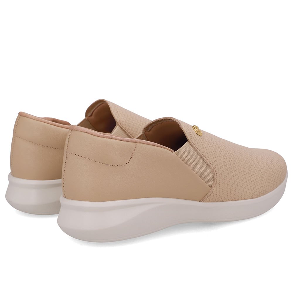 Tênis Slip On Bege Couro Bege 3