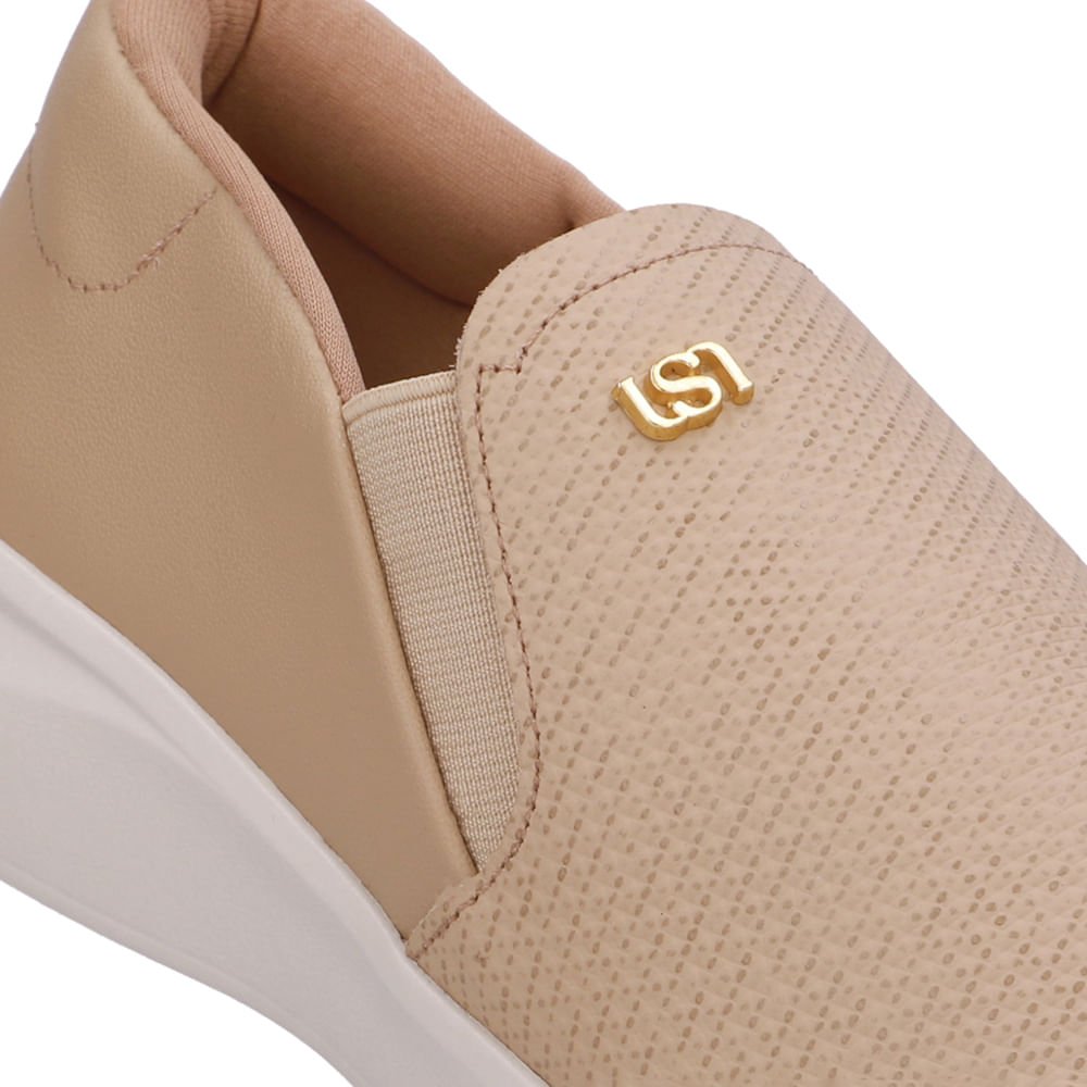 Tênis Slip On Bege Couro Bege 4