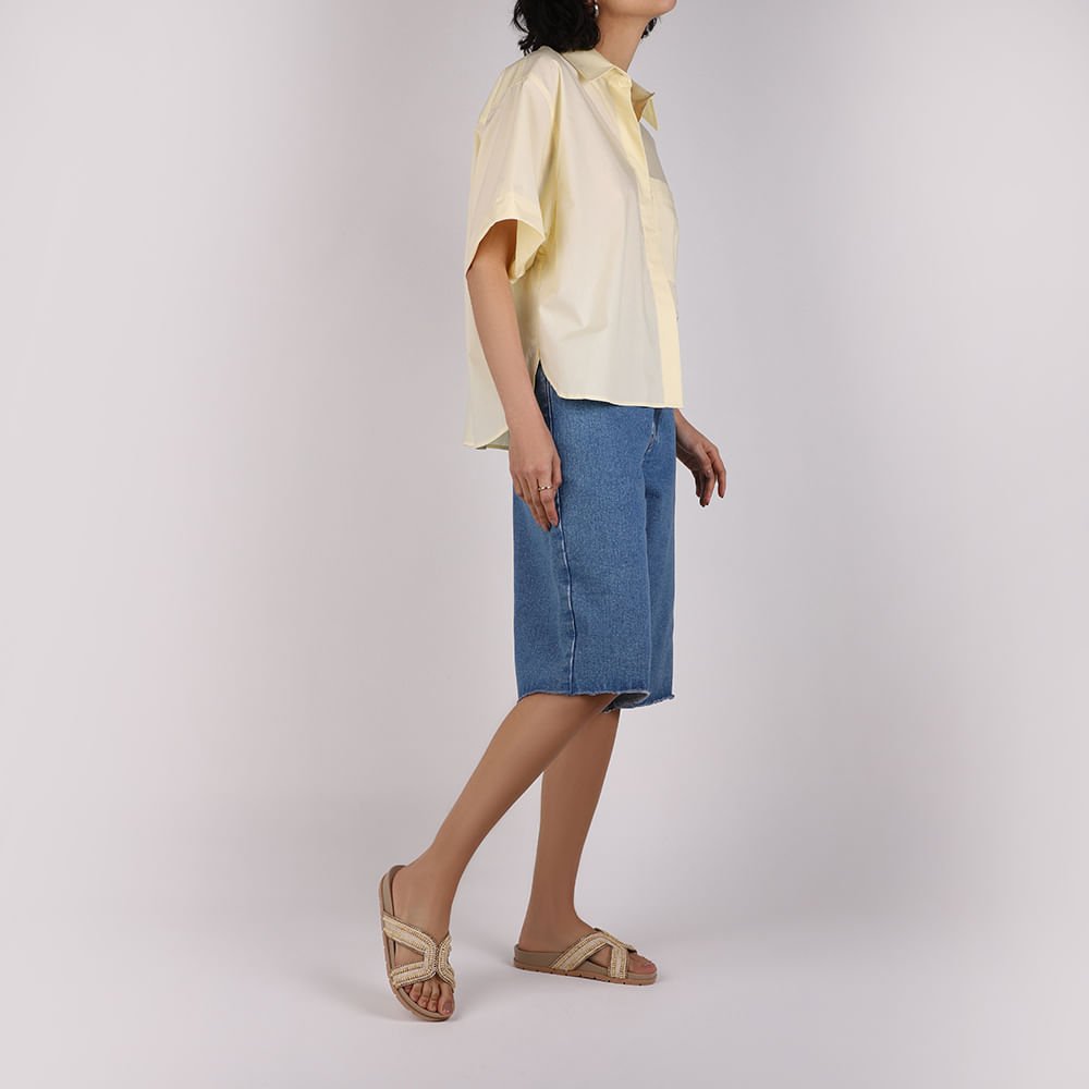 Tamanco Slide Bege Miçangas Bege 4