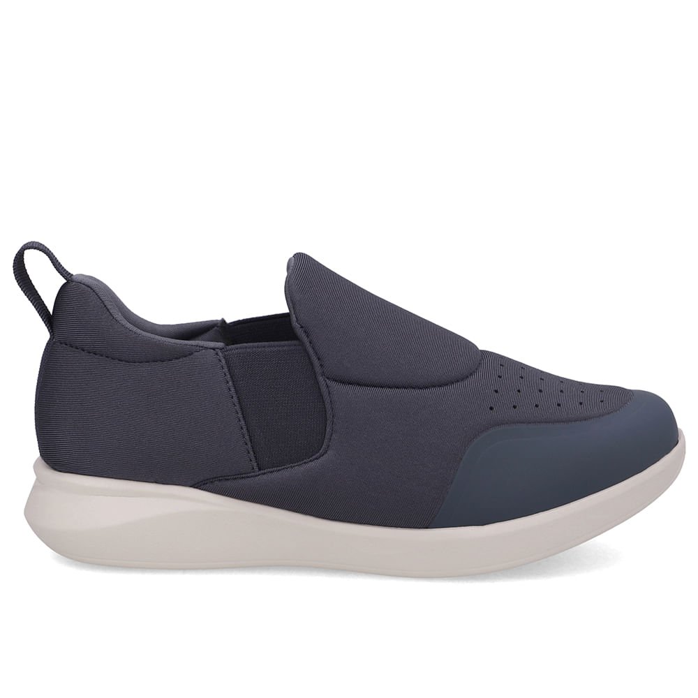 Tênis Slip On Cinza Elastano Costura