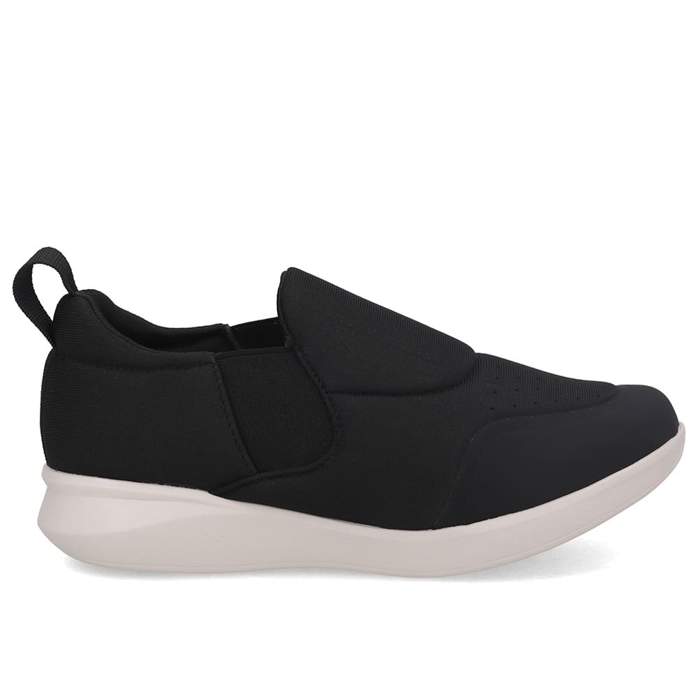 Tênis Slip On Preto Elastano Costura